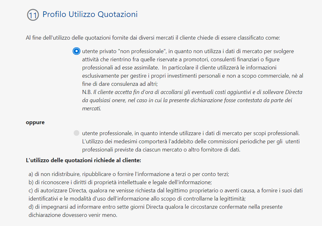 Regime alternativo di intestazione quote su Opstart Regime alternativo intestazione quote Directa Sim con Opstart