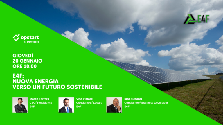 Il futuro con le energie rinnovabili: webinar con Energy 4 Future