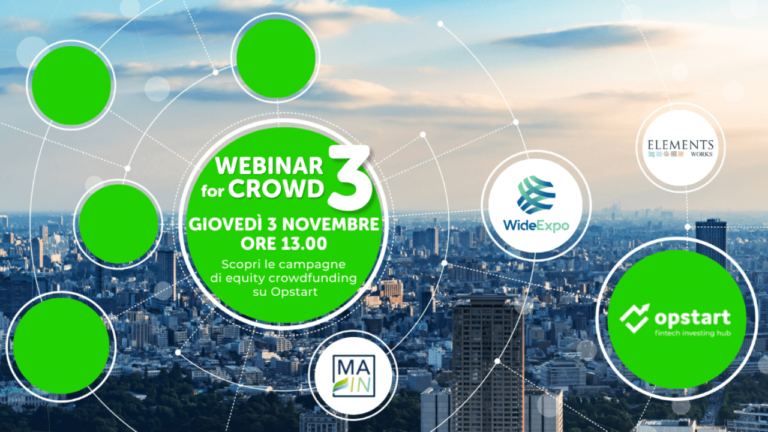 WEBINAR for CROWD: le campagne di equity crowdfunding in corso su Opstart